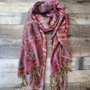 Pashmina boho fringe paisley ethnic scarf wrap New